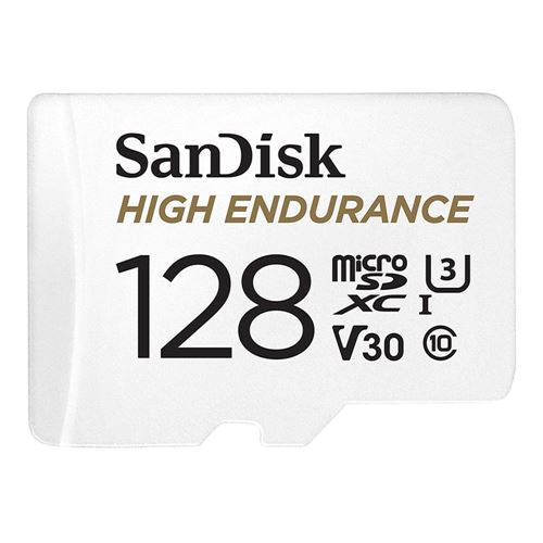 Sandisk 128GB High Endurance microSDXC Class 10 / UHS-I Flash Memory Card with Adapter