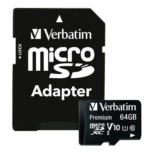Verbatim 64GB Premium MicroSDXC Class 10 / UHS-1 Flash Memory Card with Adapter "Learning Edition"
